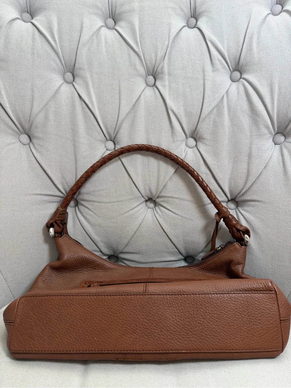 Brighton Brown Genuine Leather Purse with Woven Handle Handbag